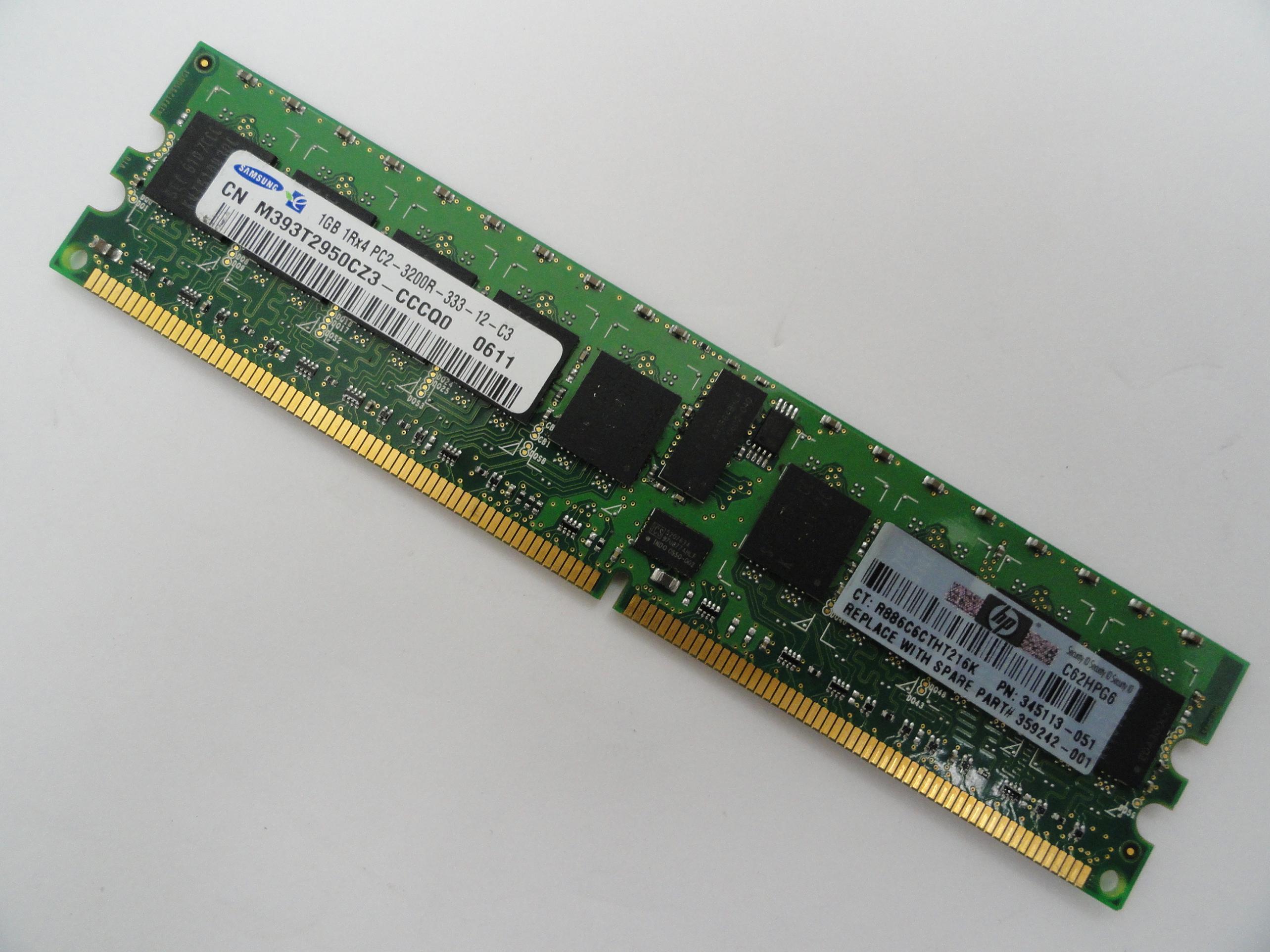 PR14104_PC2-3200R-333-12-C3_Samsung HP 1Gb DDR2-400 PC2-3200R CL3 Ecc Reg RAM - Image3