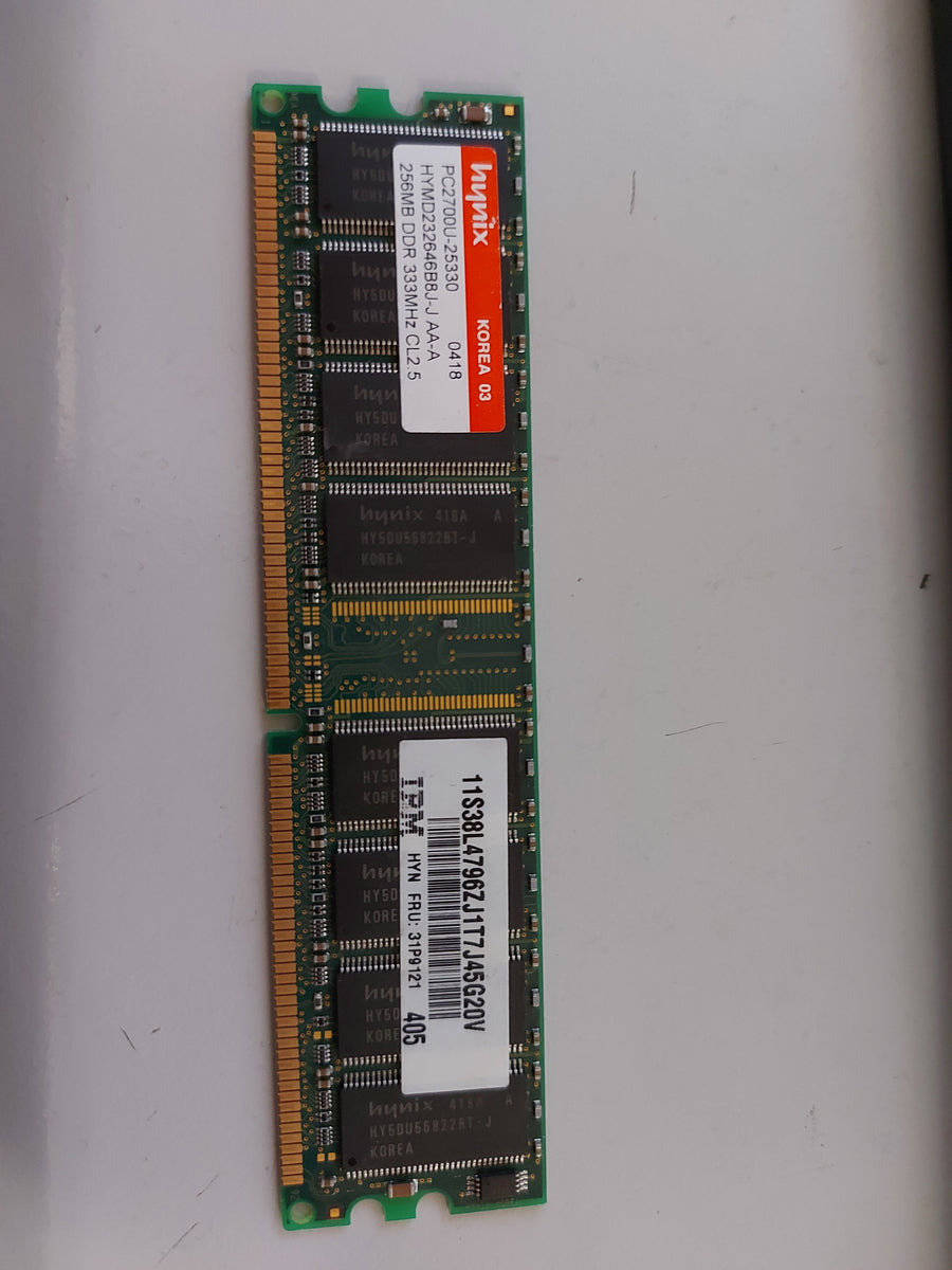 Hynix/ IBM 512MB DDR-RAM PC-2700U non-ECC DIMM HYMD264646B8J-J AA-A 31P9122