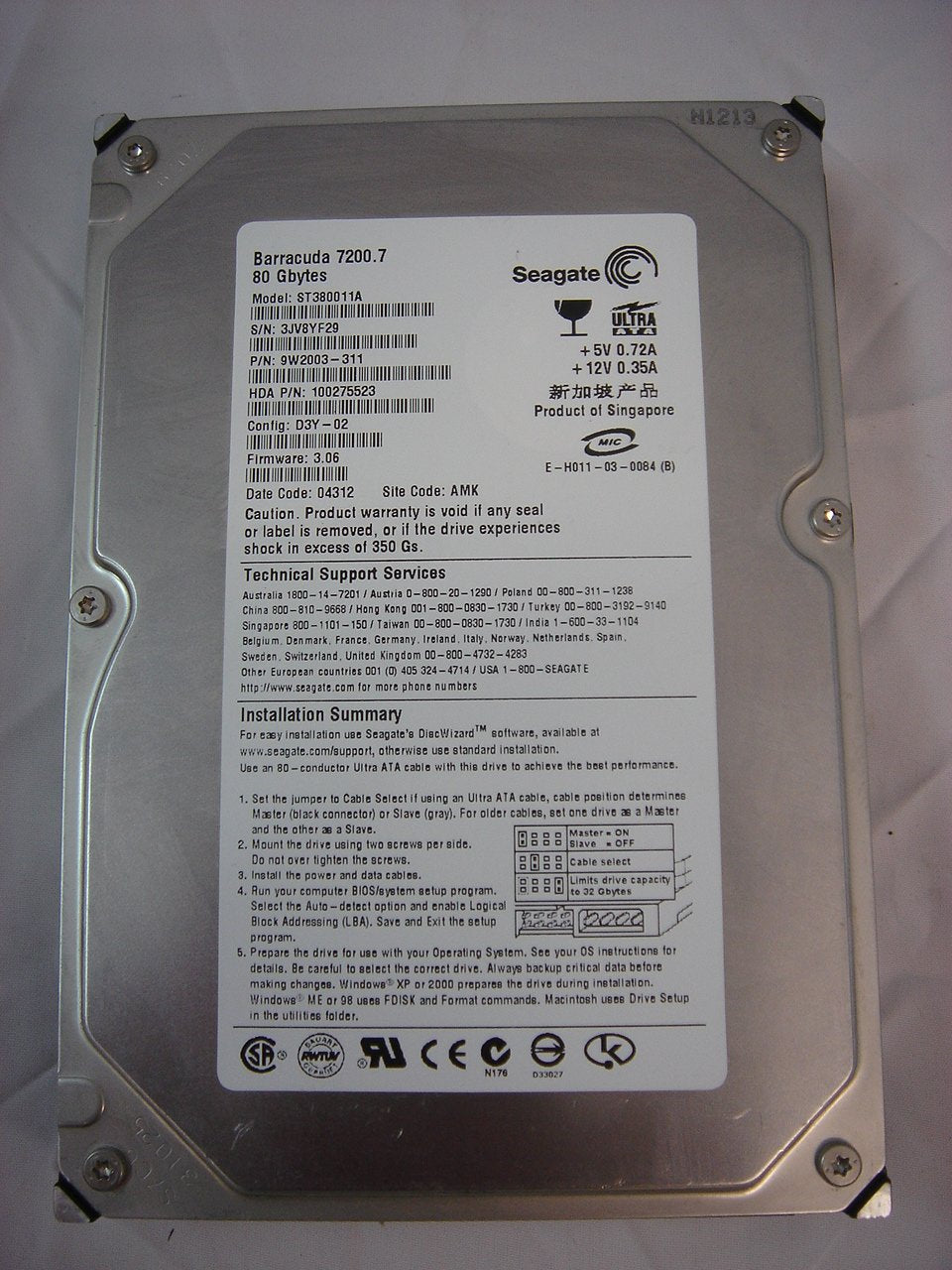 PR06356_9W2003-060_Seagate 80GB IDE 7200rpm 3.5in HDD - Image2