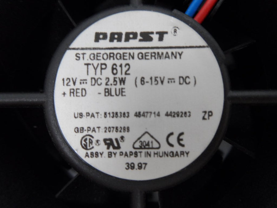 PAPST TYP 612 12V 2.5W DC Brushless Cooling Fan ( TYP 612 5135363 2075288 ) USED