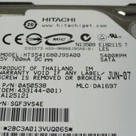PR20156_0A50538_Hitachi HP 80GB SATA 5400rpm 2.5in HDD - Image2