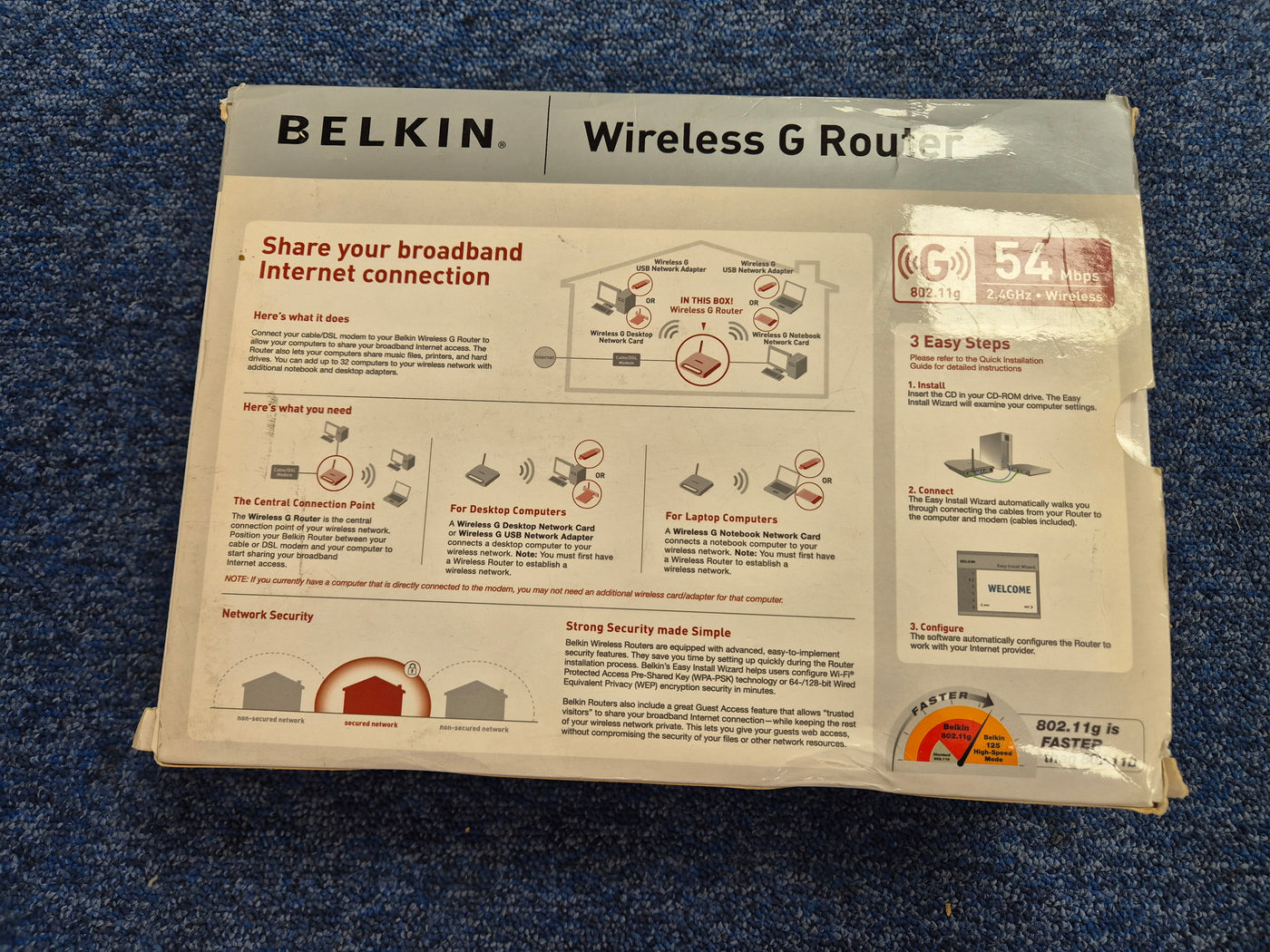 Belkin Wireless Cable G Router 54Mbps + 4Port 10/100 ( F5D7230uk4 ) NOB