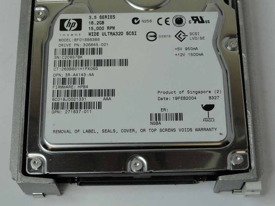 8C018J0 - Maxtor HP 18Gb SCSI 80 Pin 15Krpm 3.5in HDD - Refurbished