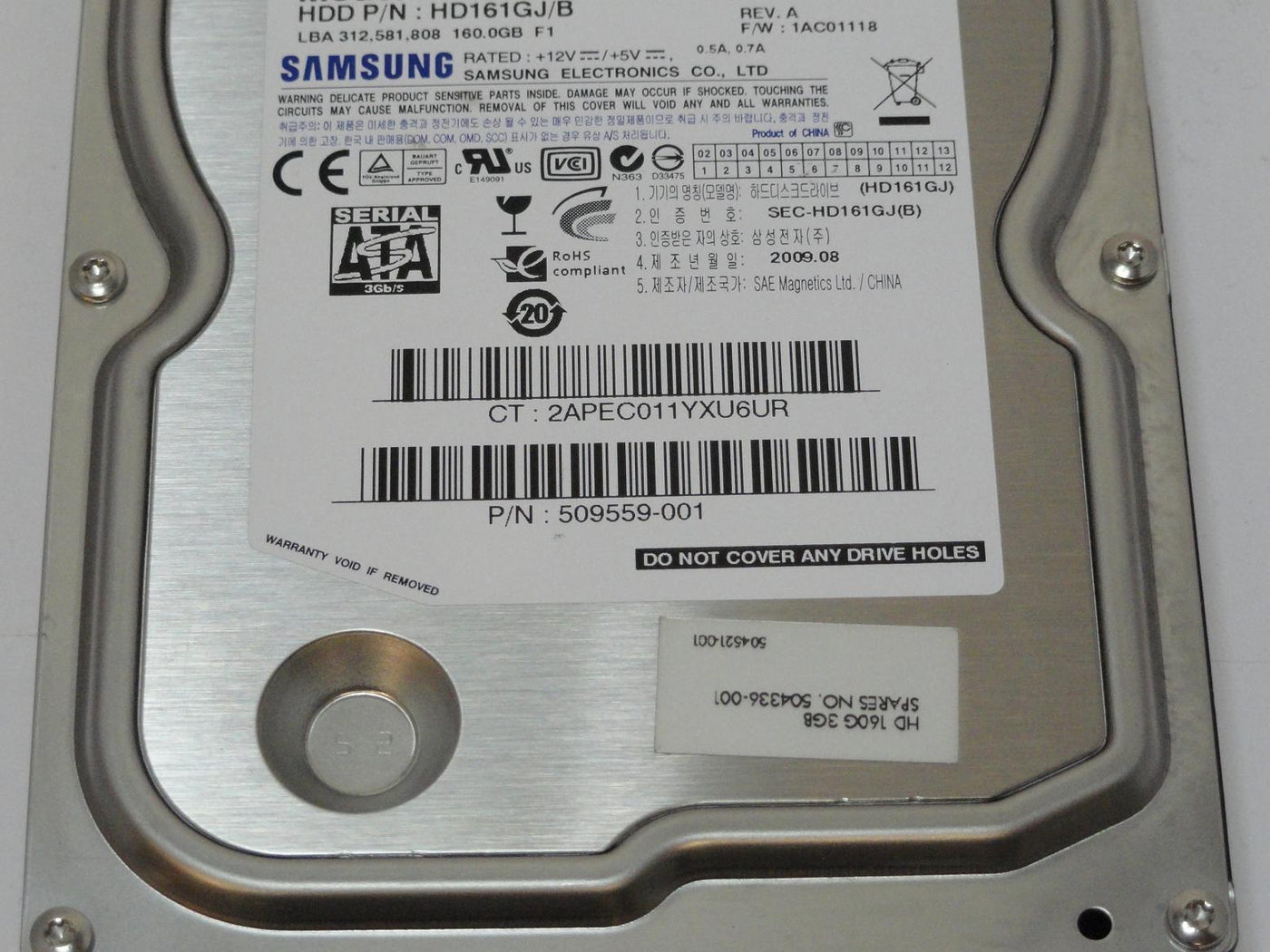 PR24461_HD161GJ/B_Samsung HP 160GB SATA 7200rpm 3.5in HDD - Image3