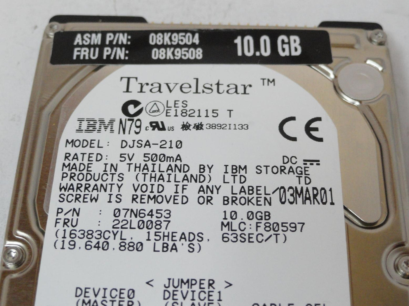 PR23946_07N6453_IBM 10GB IDE 4200rpm 2.5in HDD - Image3
