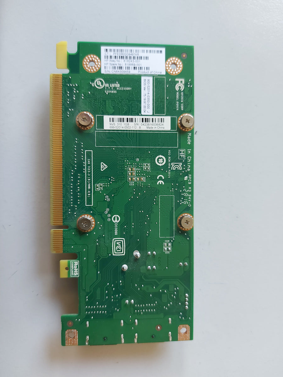 HP Nvidia NVS 310 1GB GDDR3 Video Graphics Card W/O bracket 818243-001