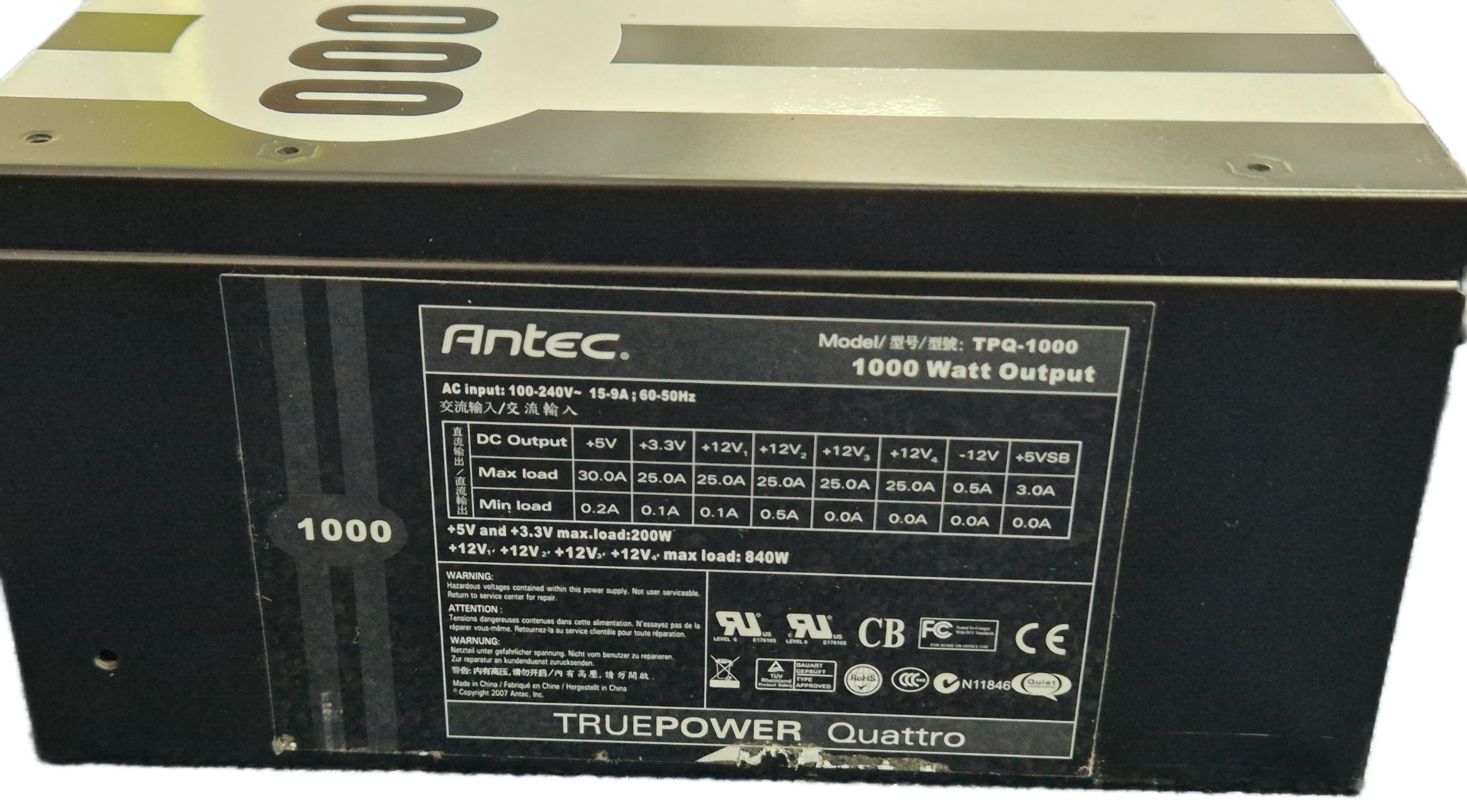 Antec 1000W Semi Modular TruePower Quattro PSU ( TPQ-1000 ) USED