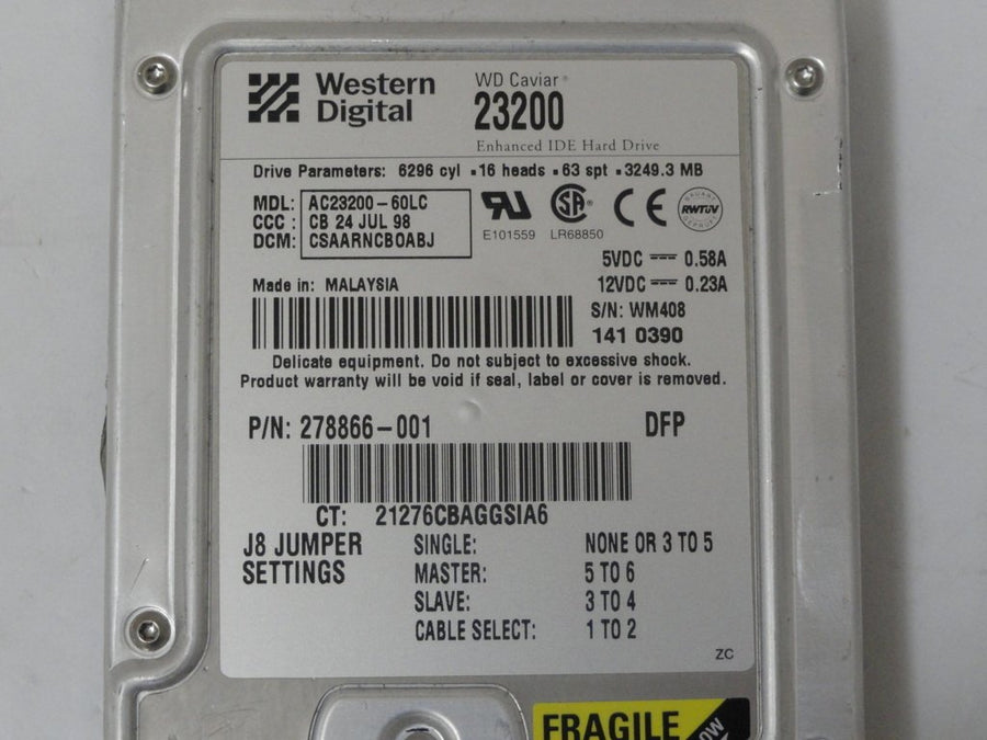 AC23200-60LC - WD / Compaq 3.2GB 3.5" IDE HDD - Refurbished