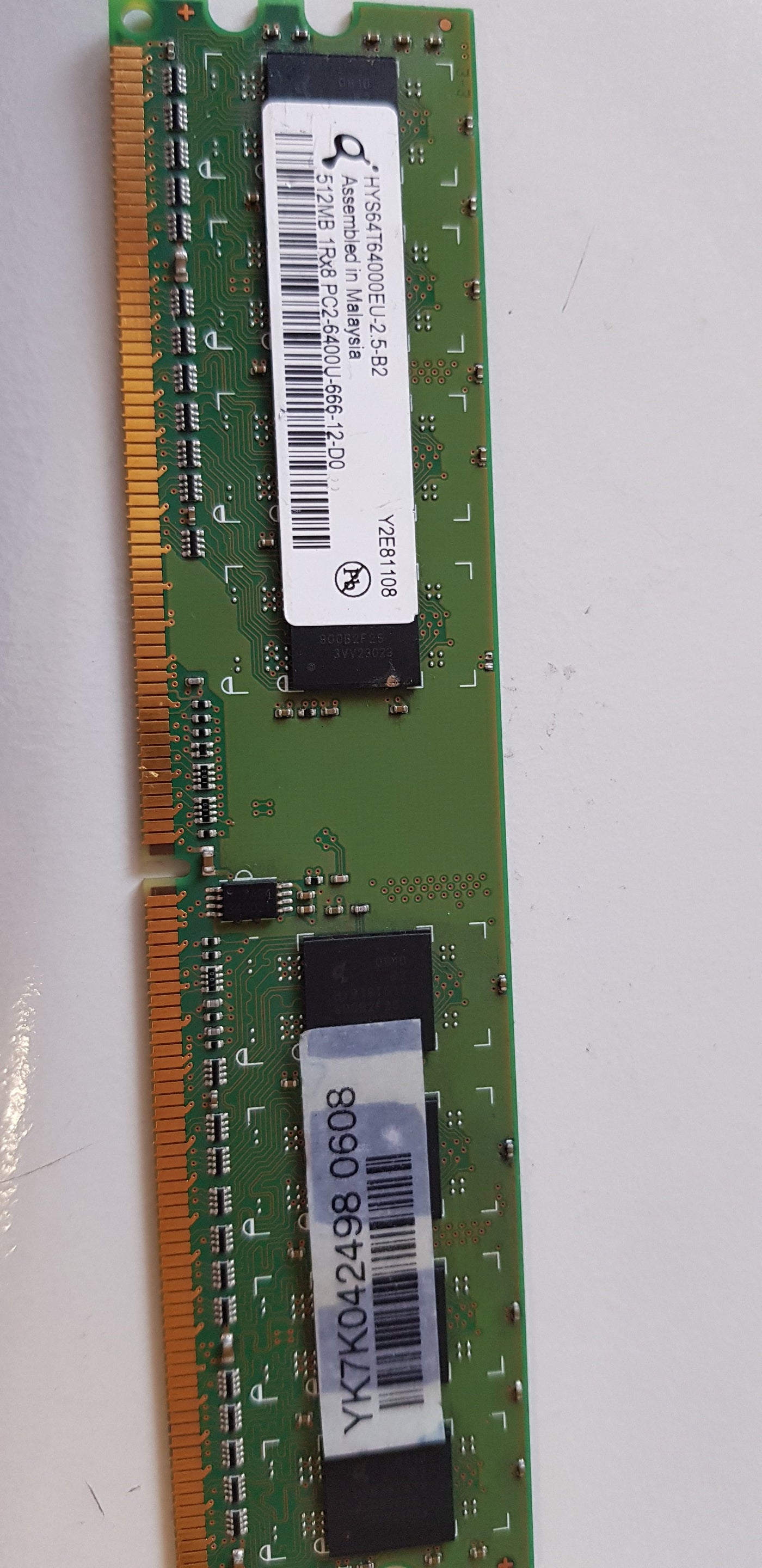 Qimonda 512MB 1Rx8 PC2-6400U 800MHz DDR2 SDRAM Memory Module HYS64T64000EU-2.5-B2