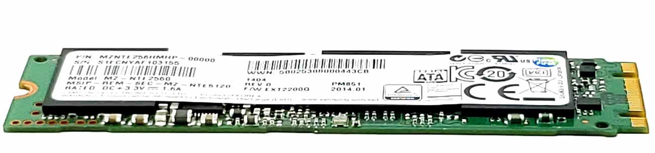 Samsung Lenovo 256GB M.2 2280 SATA III NGFF SSD ( MZ-NTY2560 MZNTY256HDHP-000L7 SSD0H55425 00UP421 ) USED