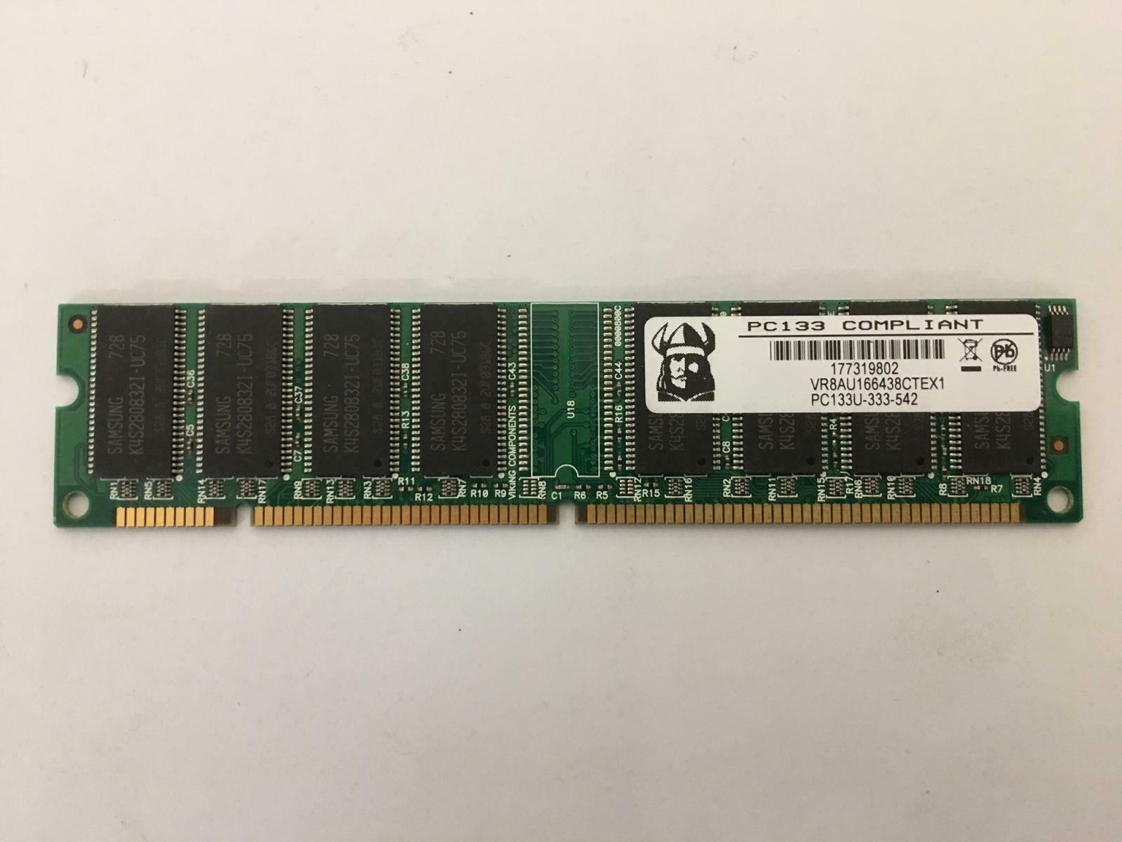 Viking 128MB PC133 133MHz non-ECC Unbuffered CL3 168-Pin DIMM ( VR8AU166438CTEX1 ) REF