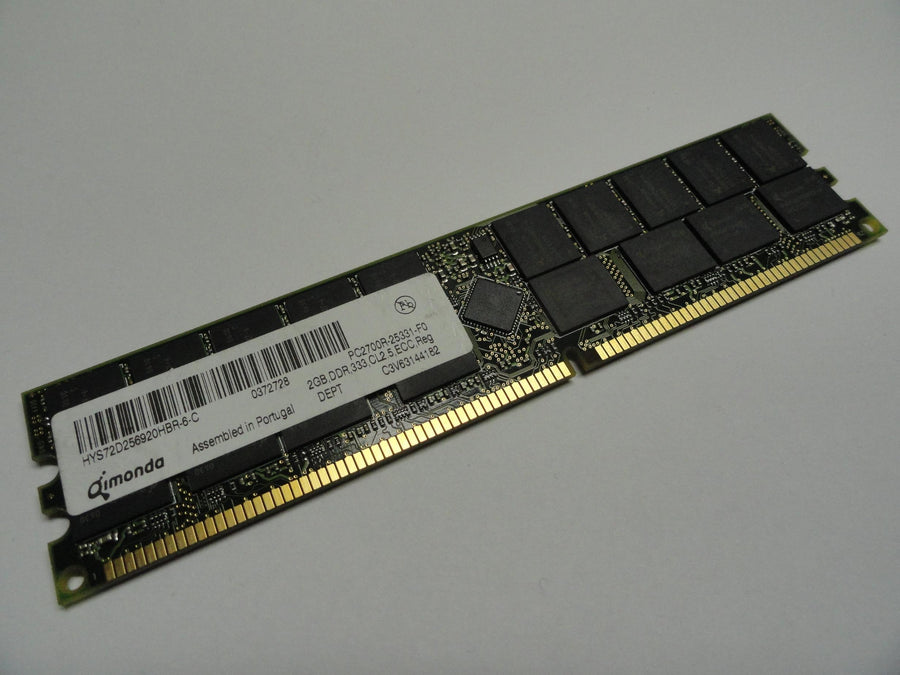 PC2700R-25331-F0 - Qimonda 2GB 184p PC2700 CL2.5 DDR333 ECC RDIMM Memory Module - Refurbished
