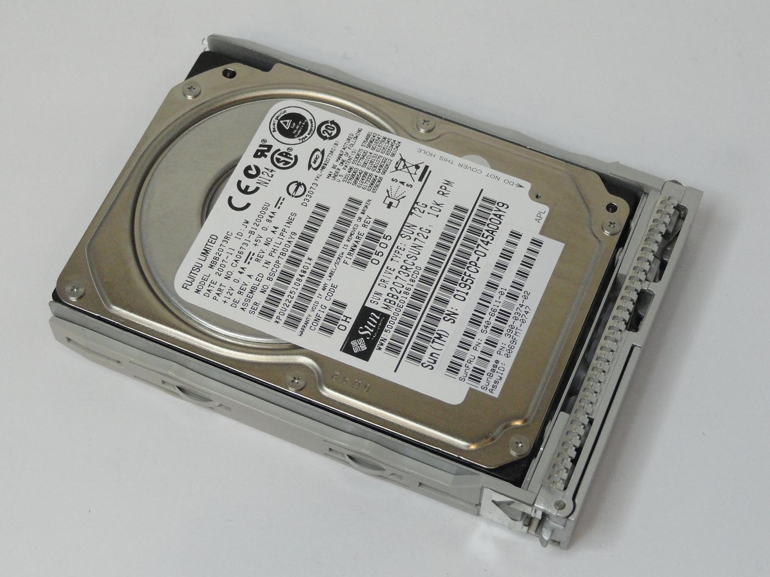 CA06731-B12000SU - Fujitsu Sun 72GB SAS 10Krpm 2.5in HDD in Caddy - Refurbished