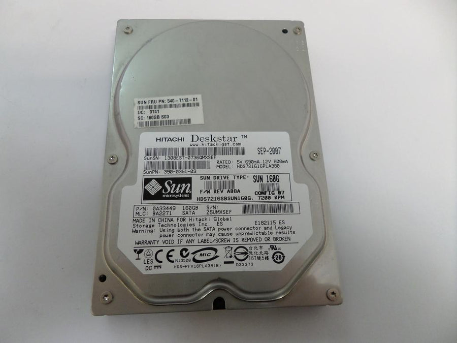 0A33449 - Hitachi Sun 160GB SATA 7200rpm 3.5in HDD - USED