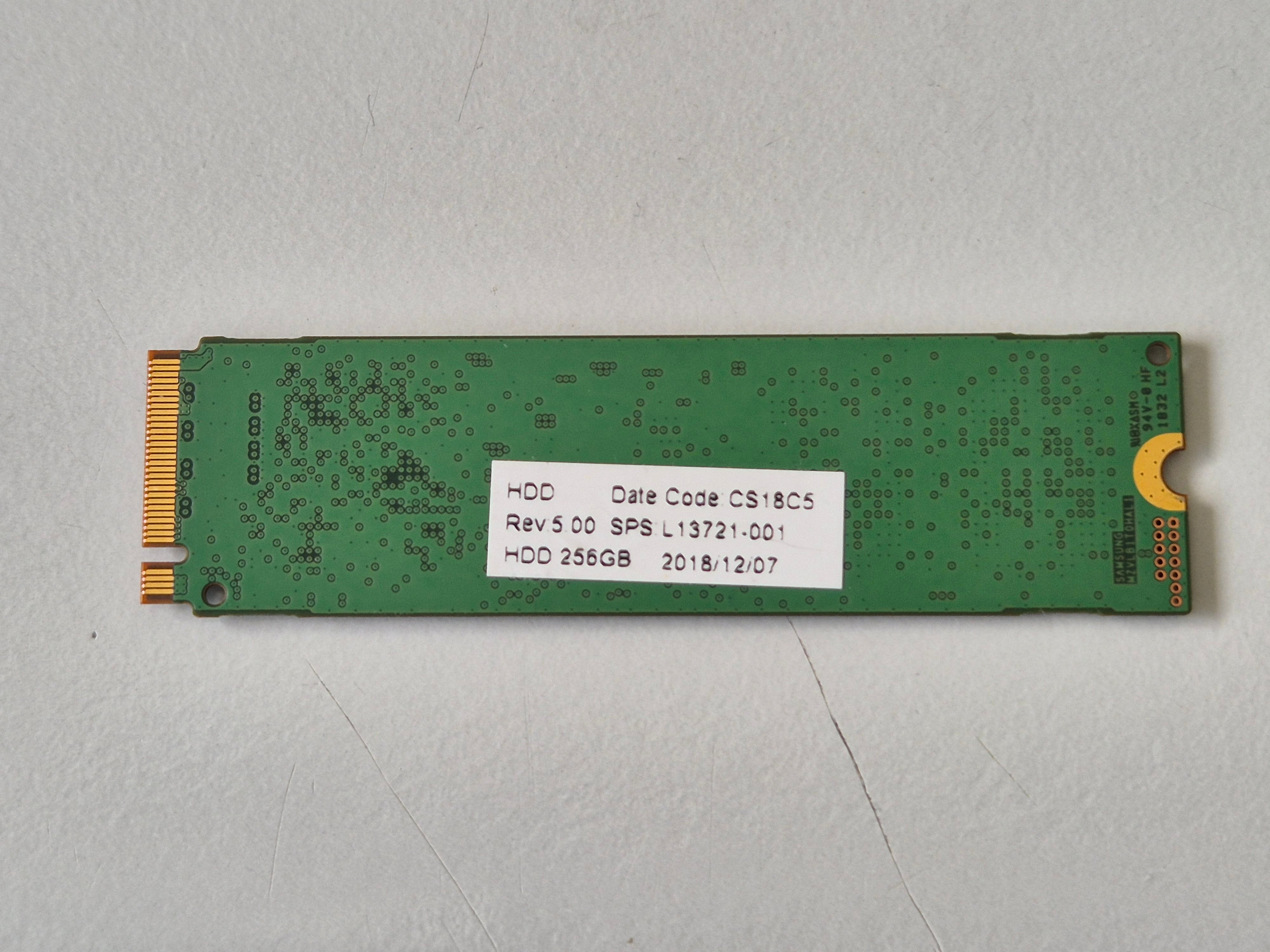 Samsung HP PM981 256GB TLC PCIe 3.0 x4 NVMe M.2 2280 ( MZ-VLB2560 MZVLB256HAHQ-000H1 L22028-002 ) REF