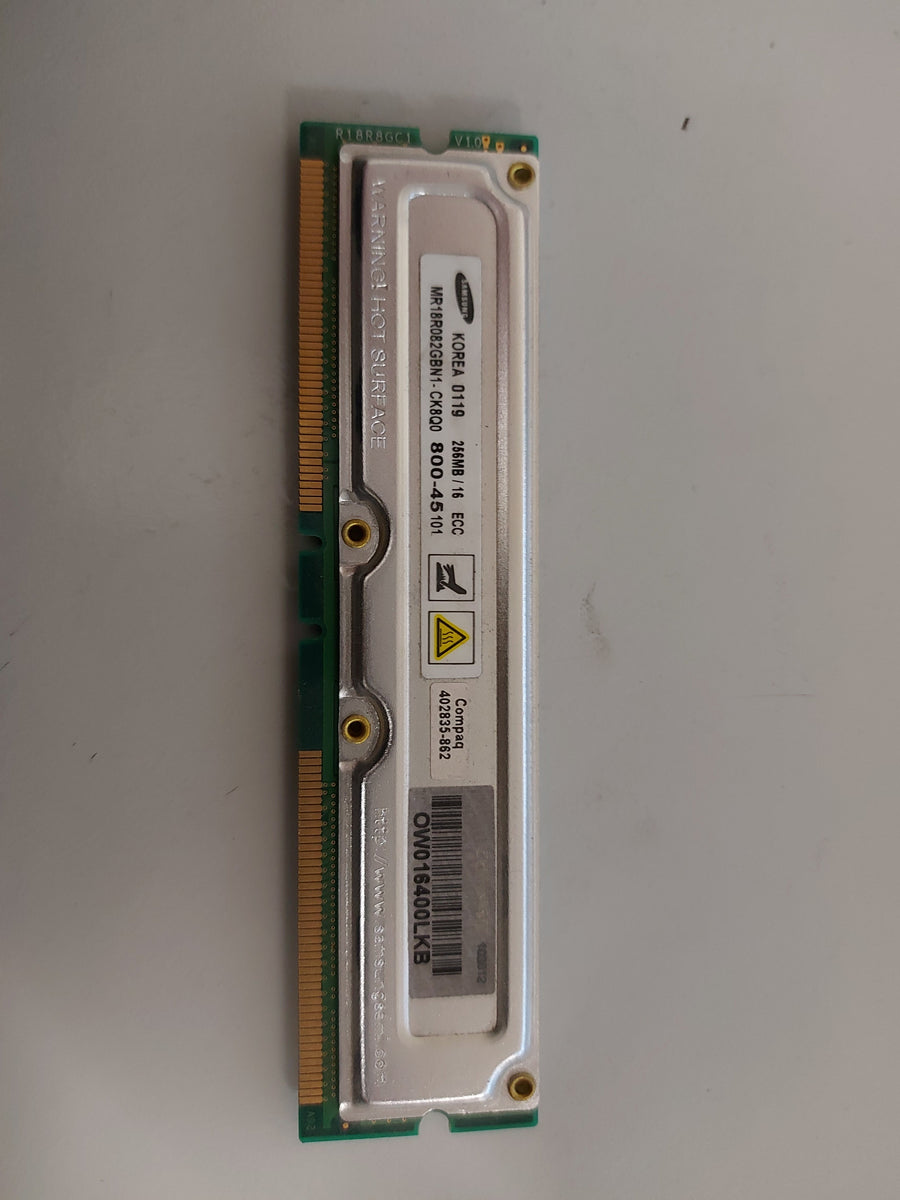 Samsung 256MB PC800 184Pin ECC RDRAM RIMM Module MR18R082GBN1-CK8Q0