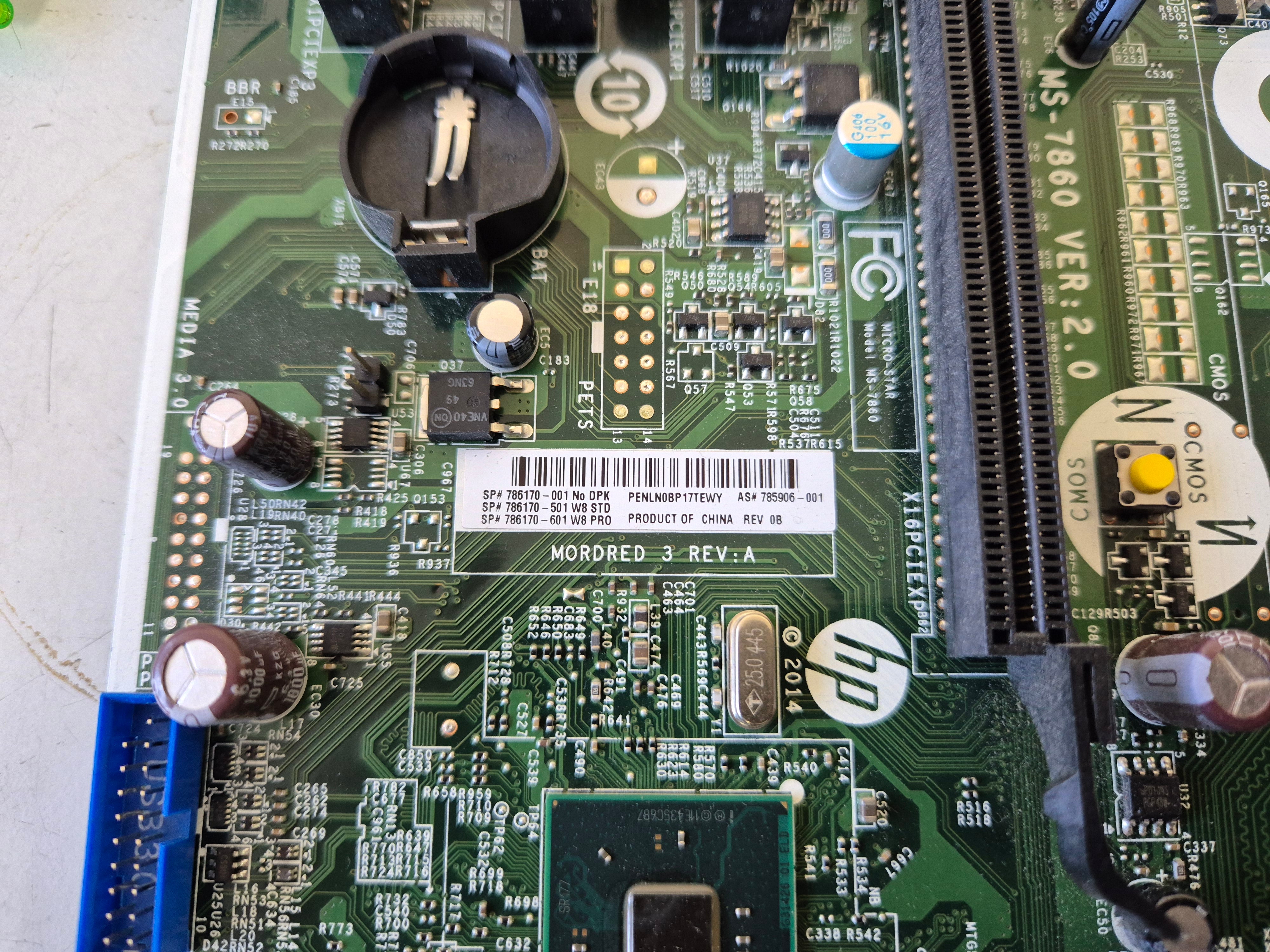 HP ProDesk 400G2 Socket LGA1150 MS-7860 VER.2.0 Motherboard ( 785906-001 786170-001 ) REF