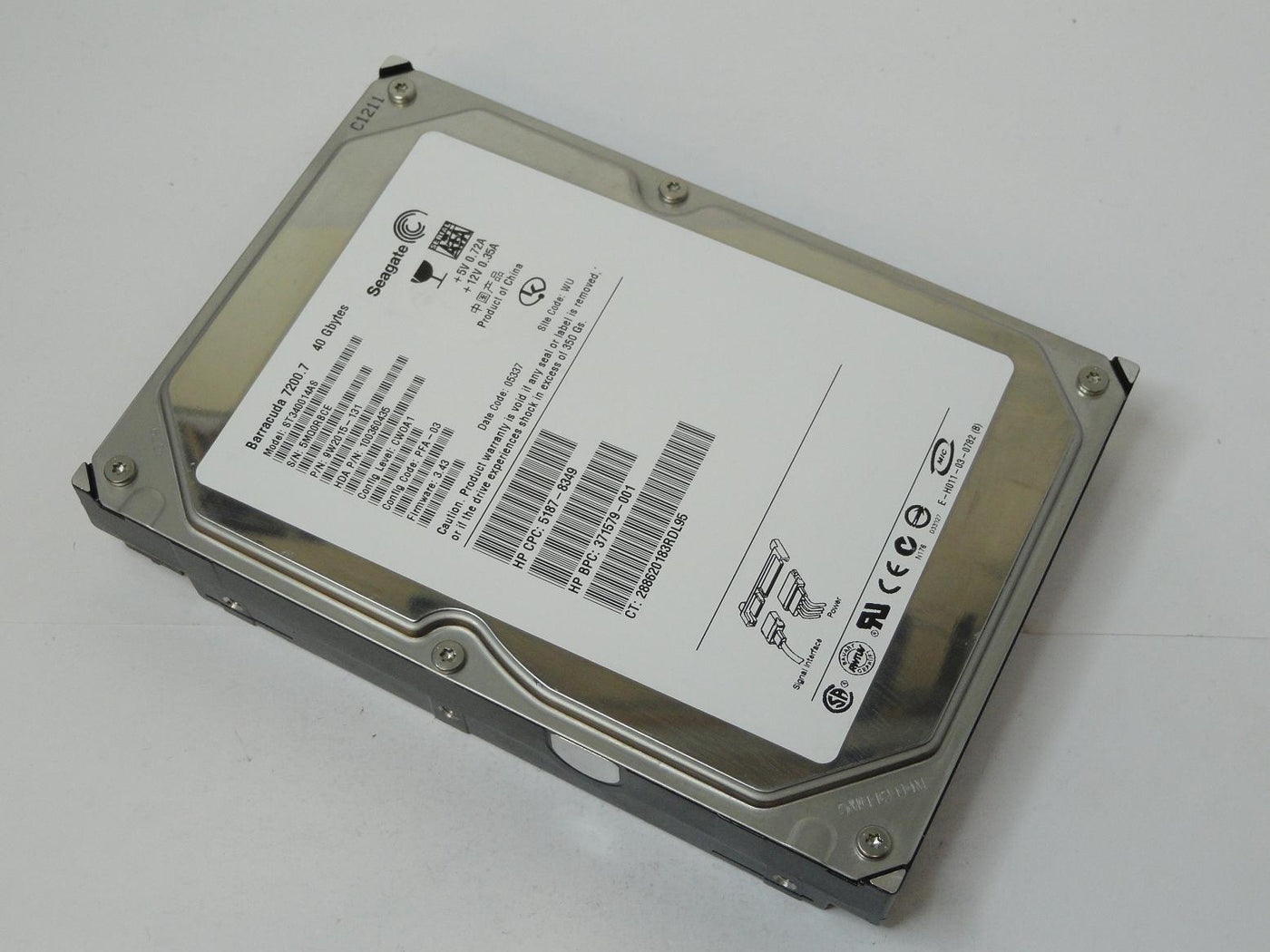 9W2015-131 - Seagate HP 40GB SAT 7200rpm 3.5in HDD - USED