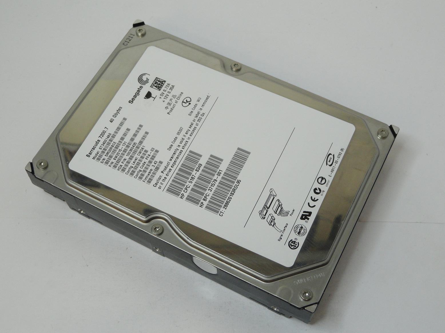 9W2015-131 - Seagate HP 40GB SAT 7200rpm 3.5in HDD - USED