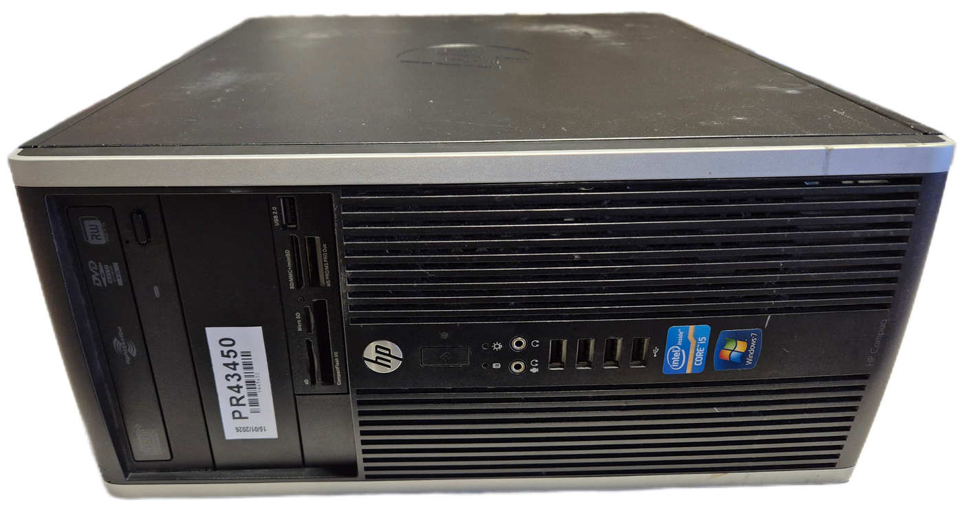 HP Compaq 6200 Pro MT DVD 8GB RAM i5-2400 3.1GHz NO OS NO HD Win7Pro COA present ( XY107ET#ABU ) USED