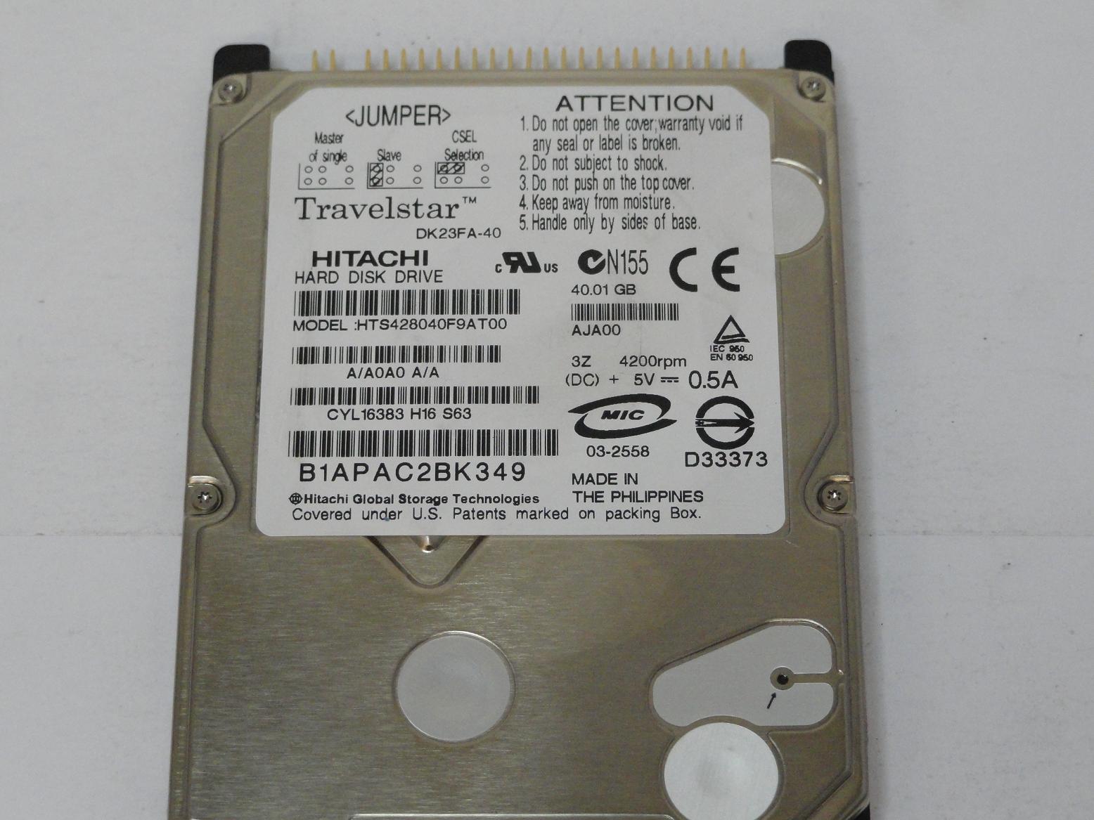 PR24611_DK23FA-40_Hitachi 20GB IDE 4200rpm 2.5in HDD - Image3