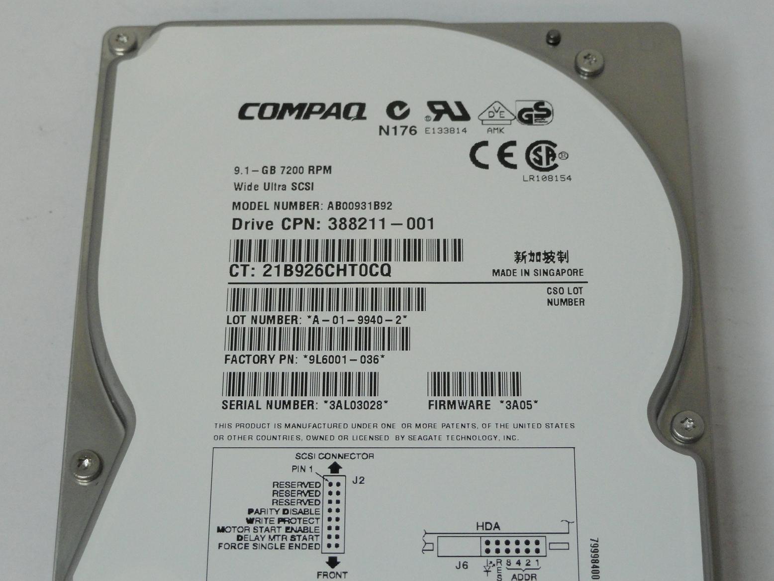 MC2226_9L6001-036_Compaq 9GB SCSI 80 Pin 3.5in HDD - Image3