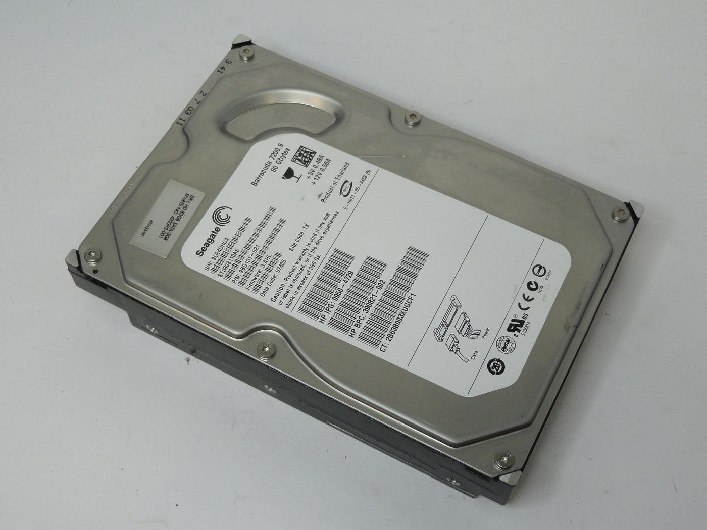 Seagate HP 80GB SATA 7200rpm 3.5in HDD ( ST3808110AS 432392-001 9BD131-021 390821-002 0950-4729 ) REF
