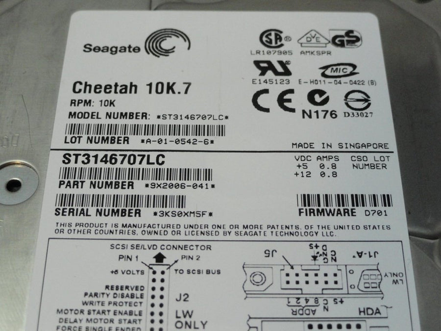 PR21896_9X2006-041_Seagate 146Gb SCSI 80 Pin 10Krpm 3.5in HDD - Image2