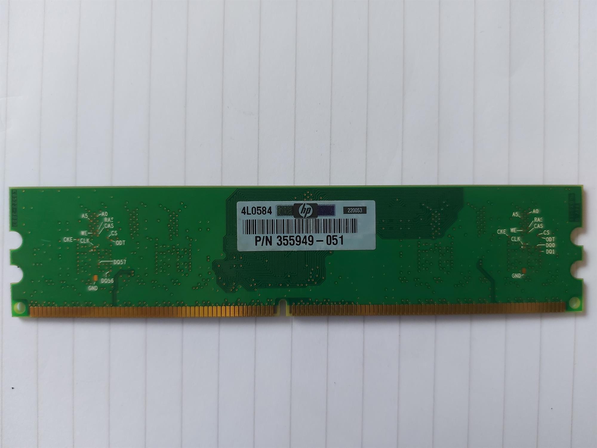 Infineon HP 256MB PC2-4200 533MHz 240pin DDR2 SDRAM DIMM Memory Module (HYS64t32000HU-3.7-A 355949-051)