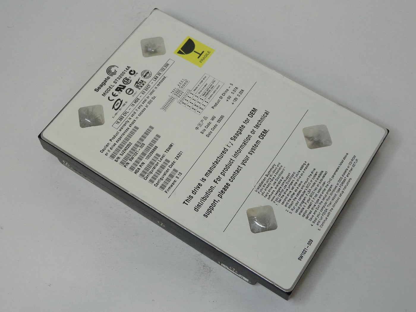 9W1021-009 - Seagate 20GB IDE 5400rpm 3.5in HDD - Refurbished