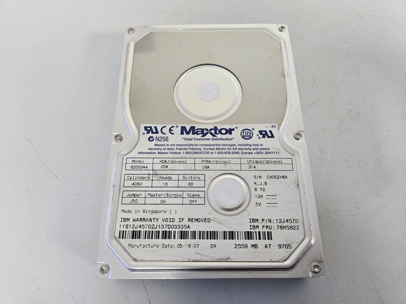 Maxtor IBM 2GB 5400RPM IDE 3.5in HDD ( 82559A4 12J4570 76H5822 ) USED