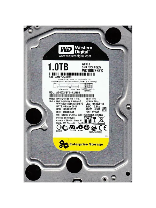 Western Digital 1TB SATA 7200rpm 3.5" HDD ( WD1002FBYS-02A6B0 ) REF