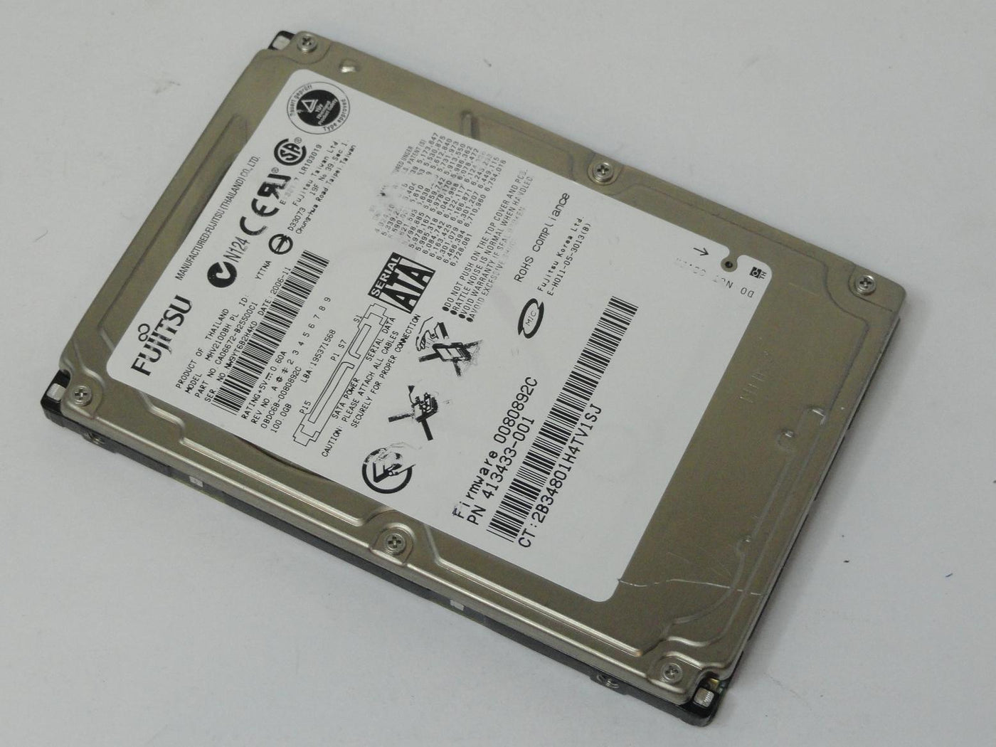 Fujitsu HP 100GB SATA 5400rpm 2.5in HDD ( CA06672-B25500C1 MHV2100BH 413433-001 ) USED