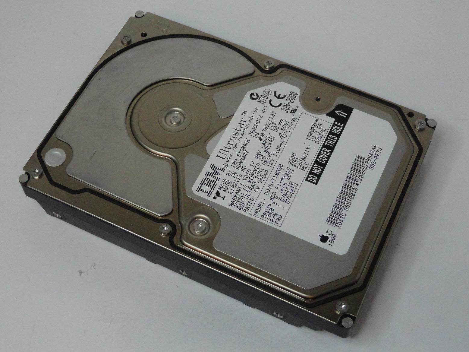 07N4512 - IBM Apple 18.2GB SCSI 68 Pin 10Krpm 3.5in HDD - Refurbished