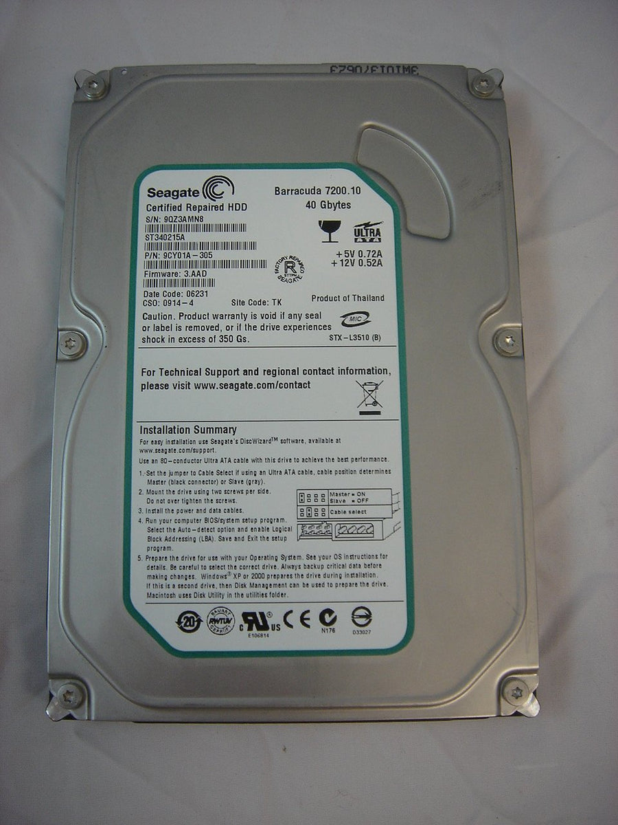 PR00203_9CY01A-305_Seagate 40GB IDE 3.5in HDD - Image2