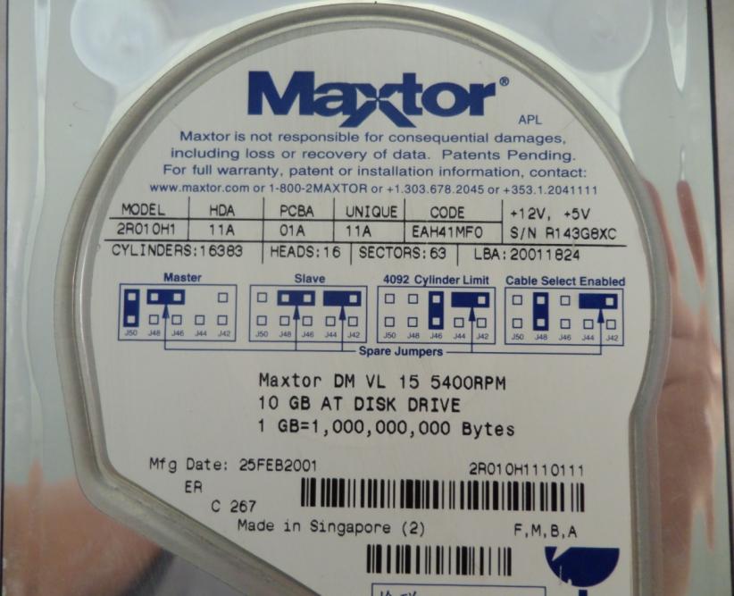 PR11786_2R010H1_Maxtor 20Gb IDE 5400rpm 3.5" Low Profile HDD - Image2