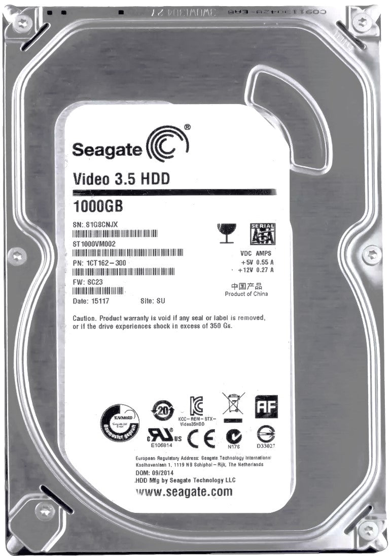 Seagate 1TB 5900RPM SATA 6Gbps 3.5in HDD ( ST1000VM002 1CT162-500 ) REF