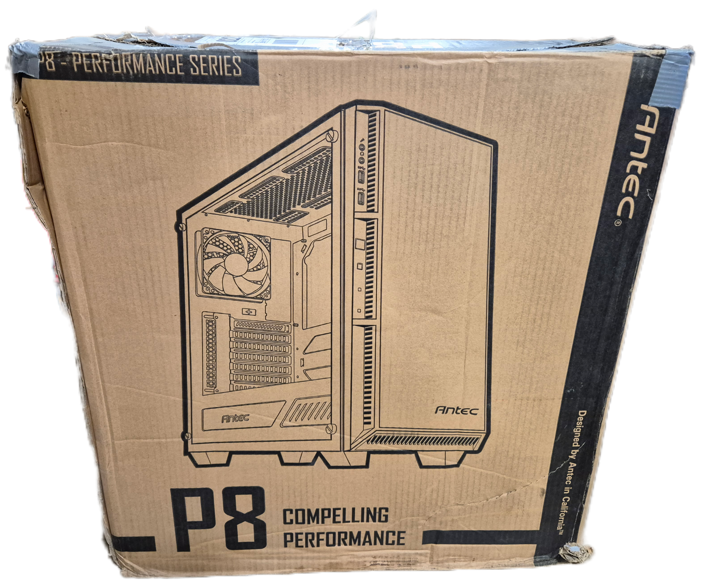 Antec P8 Mid Tower Gaming Cabinet - 3 x 120mm Fans Preinstalled USED