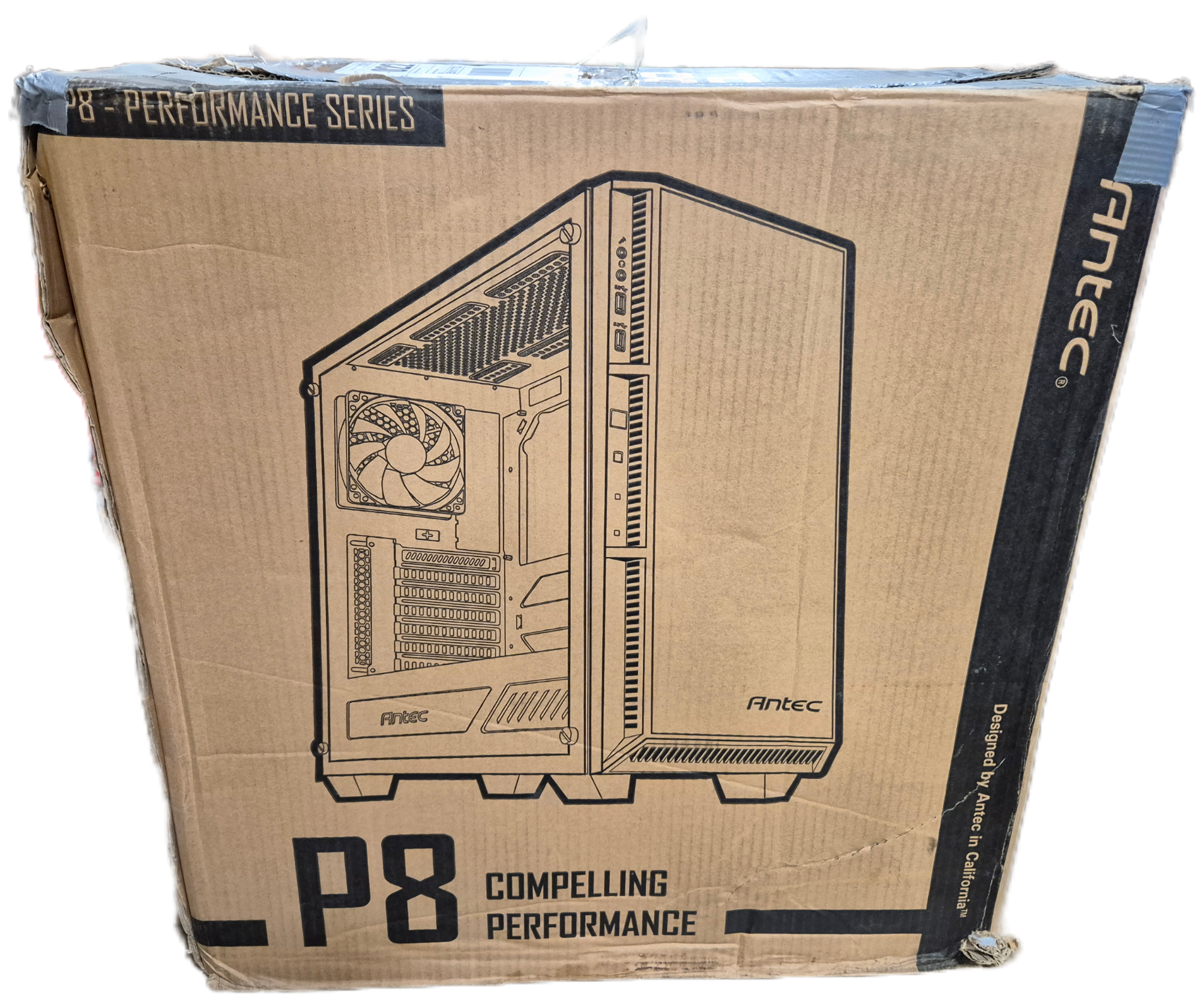 Antec P8 Mid Tower Gaming Cabinet - 3 x 120mm Fans Preinstalled USED