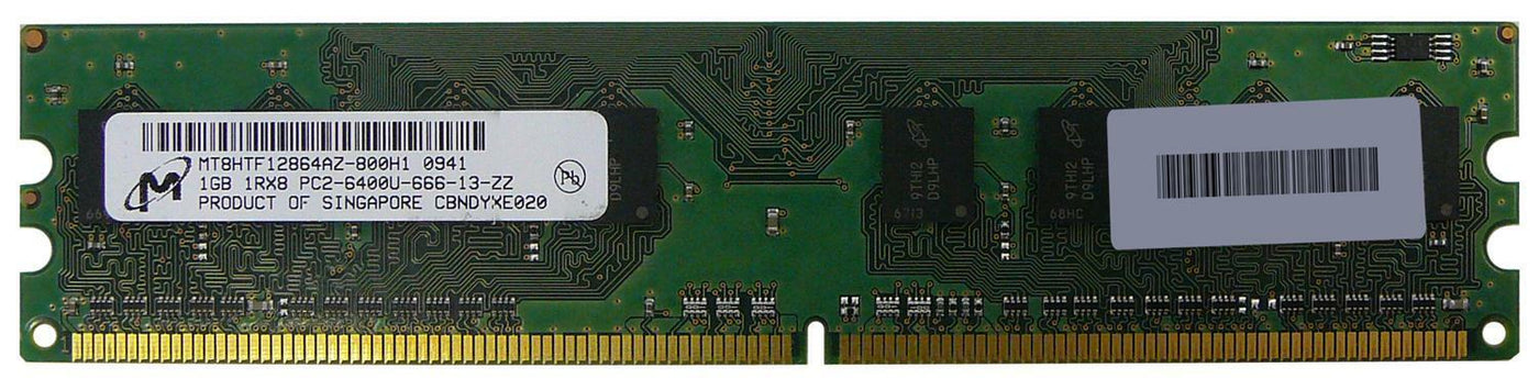 Micron 1GB PC2-6400 DDR2-800MHz non-ECC Unbuffered CL6 240-Pin DIMM ( MT8HTF12864AZ-800H1 ) REF