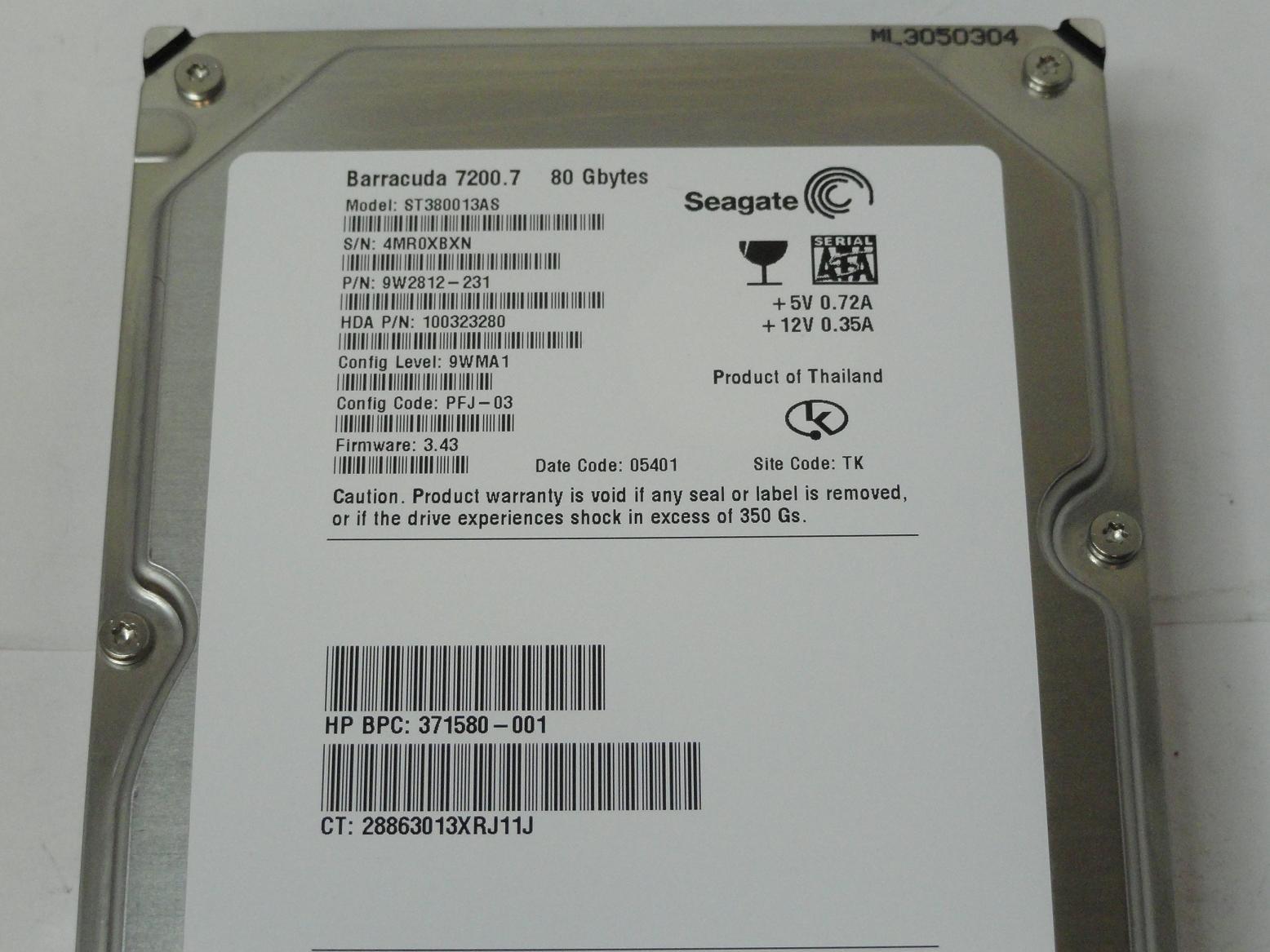 PR25660_9W2812-231_Seagate HP 80GB SATA 7200rpm 3.5in HDD - Image3