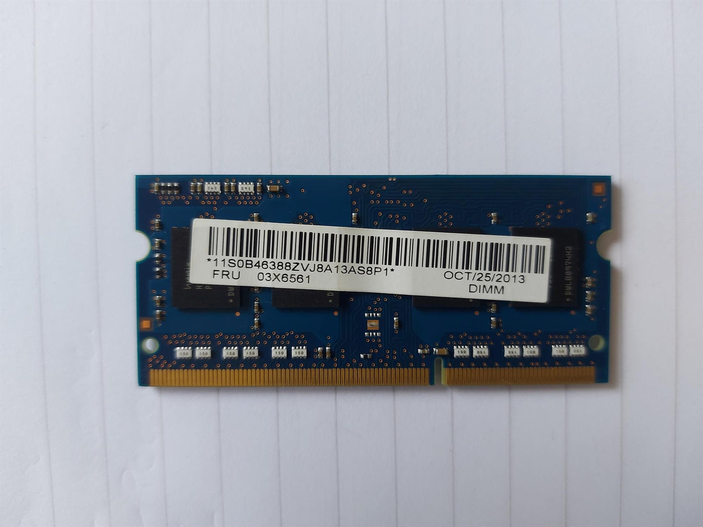 Hynix/Lenovo 4GB PC3-12800 DDR3-1600MHz non-ECC Unbuffered CL11 204-Pin SoDimm Single Rank Memory Module (HMT451S6MFR8C-PB 03X6561)