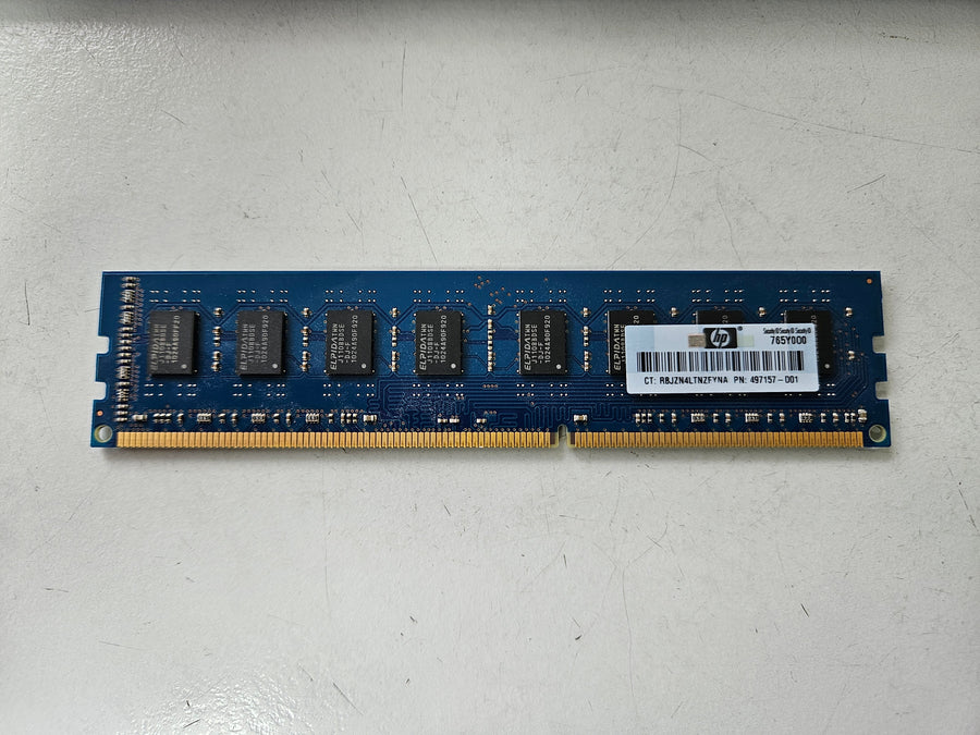 Elpida HP 2GB PC3-10600 DDR3-1333MHz CL9 240-Pin DIMM ( EBJ21UE8BDF0-DJ-F 497157-D01 ) REF