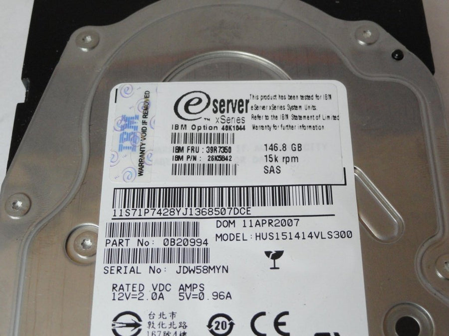 PR22718_0B20994_Hitachi IBM 146.8GB SAS 15Krpm 3.5in HDD - Image2