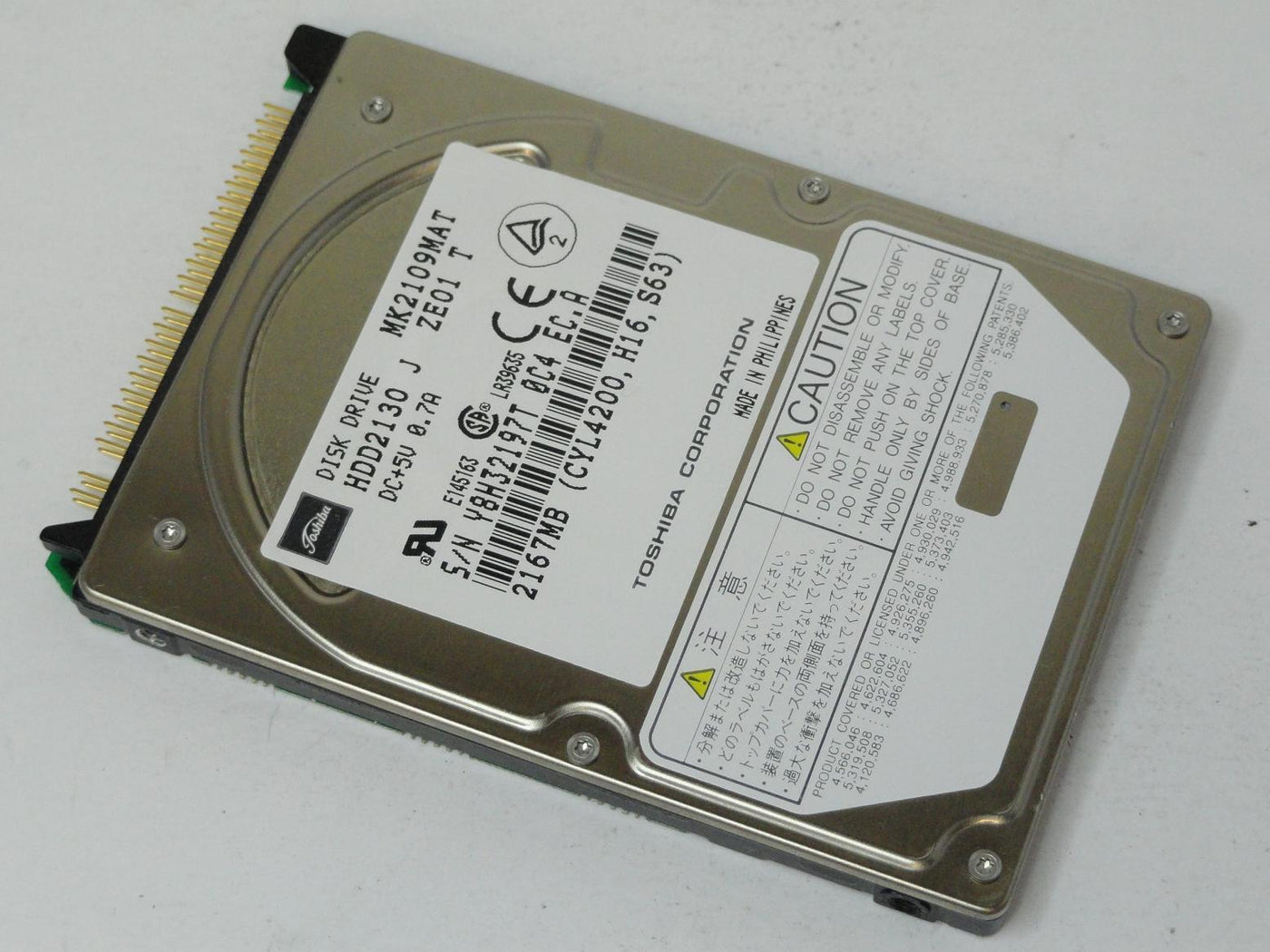 HDD2130 - Toshiba 2.1GB IDE 4200rpm 2.5in HDD - Refurbished