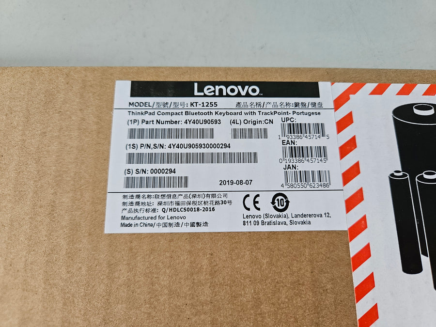 Lenovo KT-1255 ThinkPad Compact Bluetooth Keyboard w/ trackpoint - Portuguese ( 4Y40U90593 ) NEW