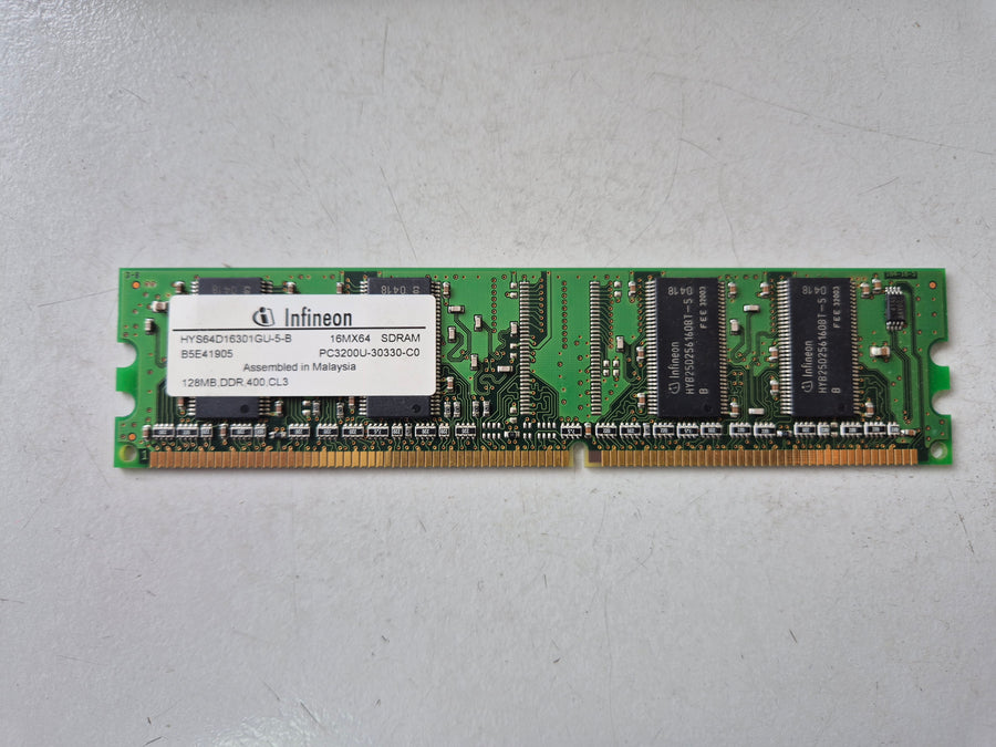Infineon HP 128MB DDR 400MHz CL3 PC3200U 184-Pin NonECC SDRAM DIMM ( HYS64D16301GU-5-B 326666-041 ) REF