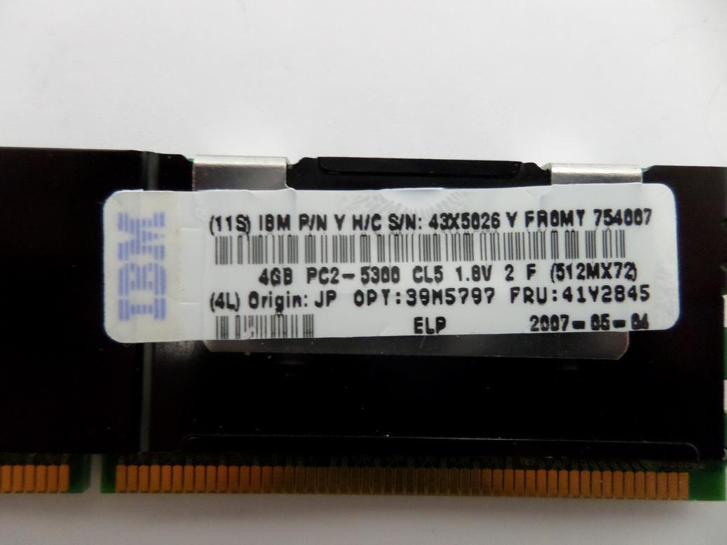 Elpida IBM 4GB PC2-5300 DDR2-667MHz 240-Pin ( EBE41FE4ABHD-6E-E BPA 41Y2845 39M5797 ) REF