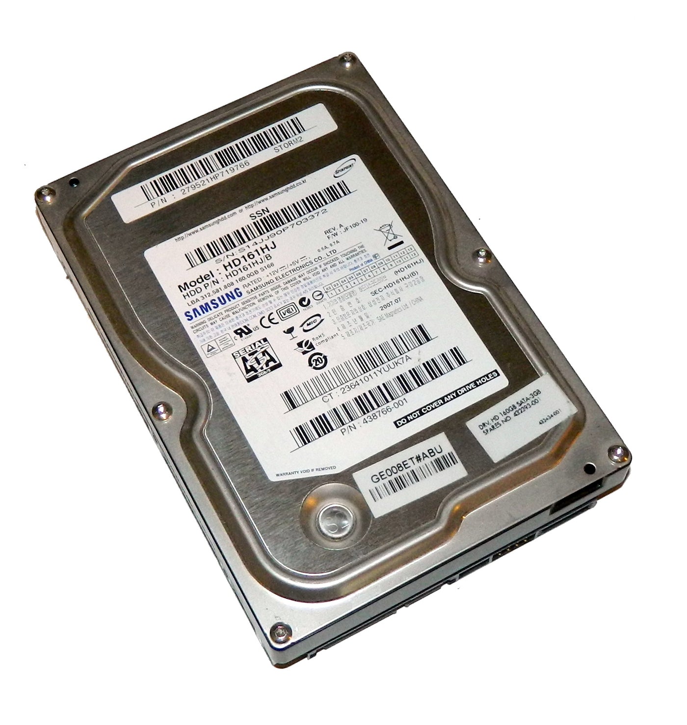Samsung HP 160Gb SATA 7200rpm 3.5in HDD ( HD161HJ/B HD161HJ 438766-001 432393-001 ) REF