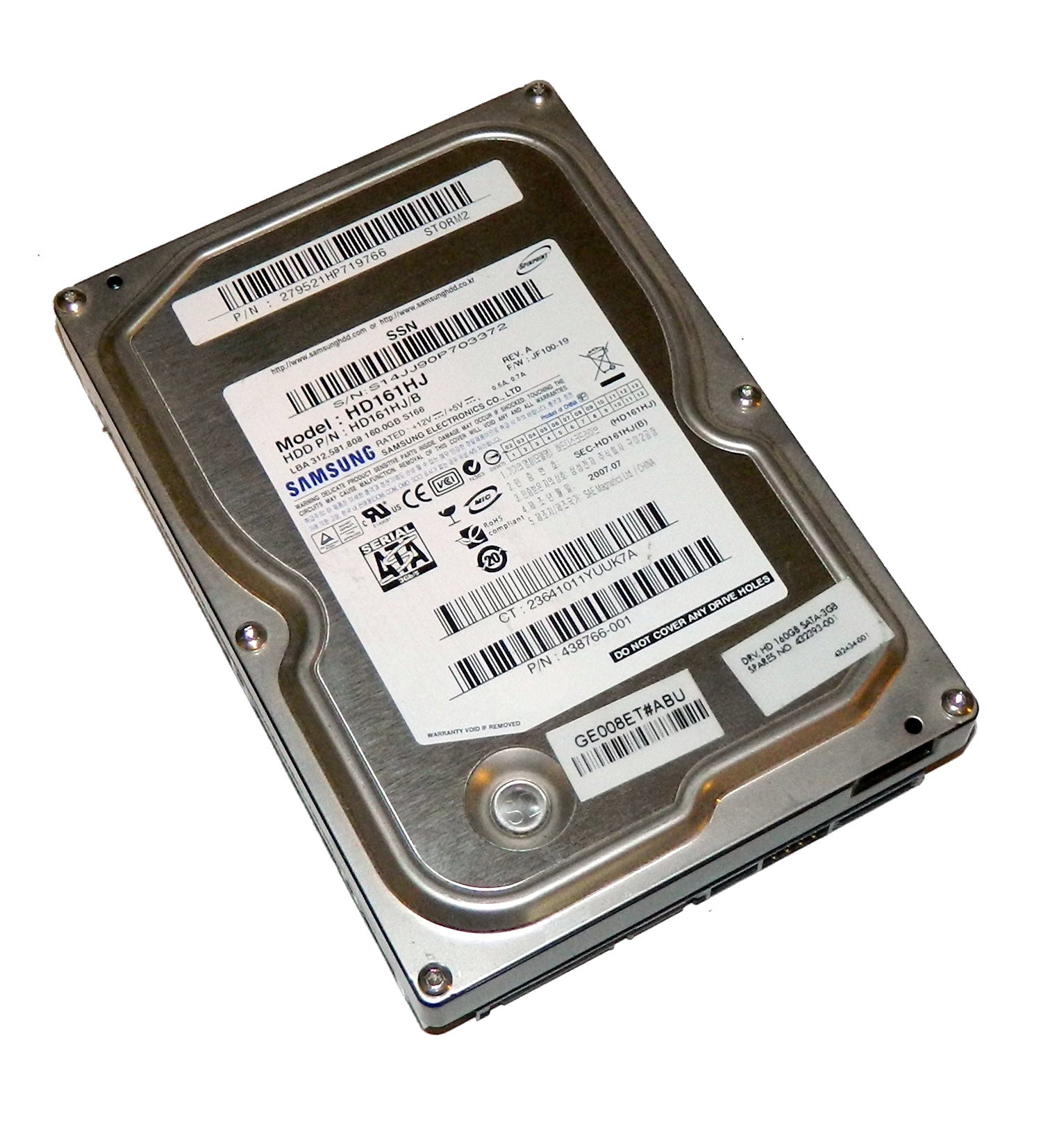 Samsung HP 160Gb SATA 7200rpm 3.5in HDD ( HD161HJ/B HD161HJ 438766-001 432393-001 ) REF